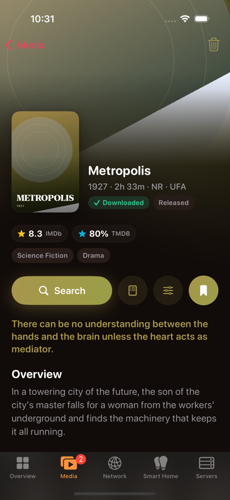 A film's page in Labnest